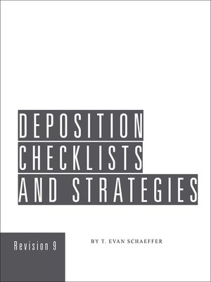cover image of Deposition Checklists and Strategies